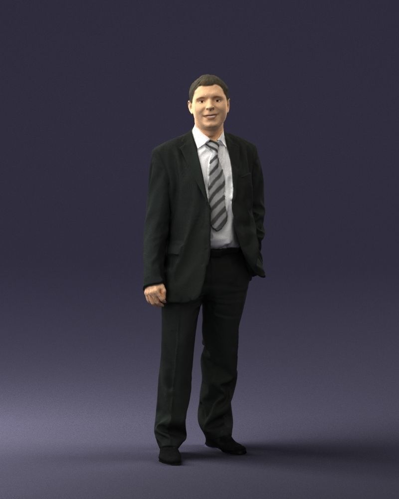 Cheerful man dark suit 0662 3D model_36