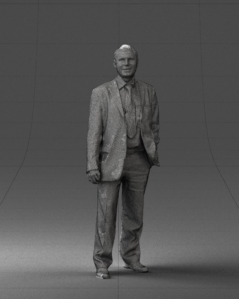 Cheerful man dark suit 0662 3D model_38