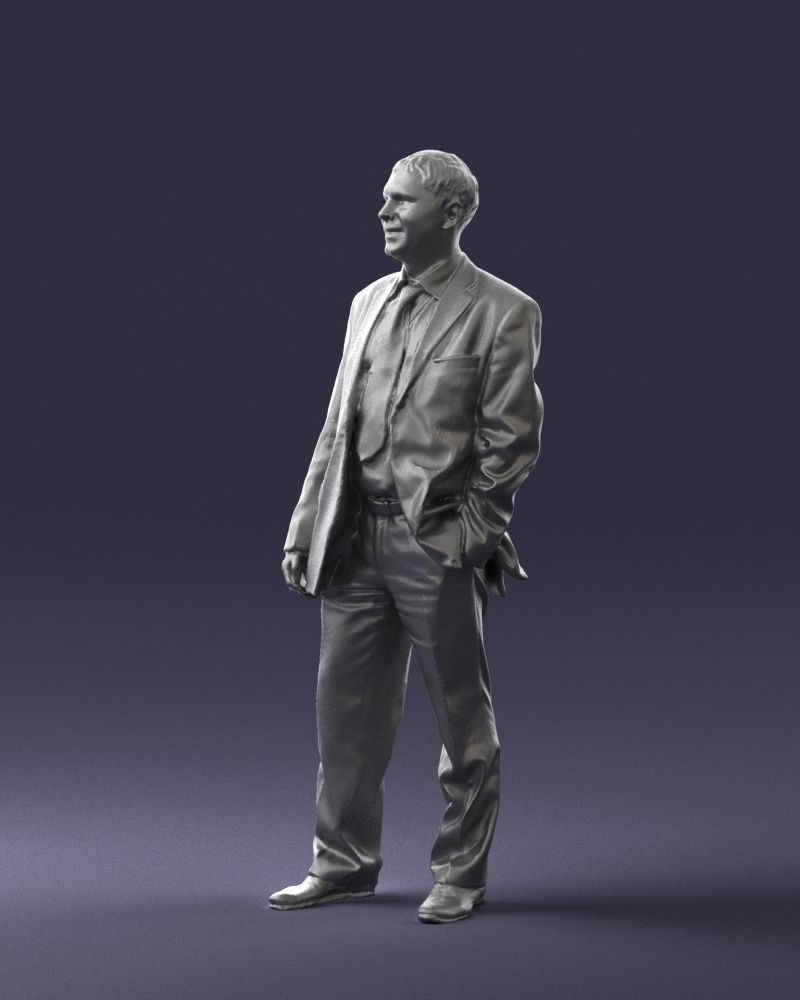 Cheerful man dark suit 0662 3D model_7