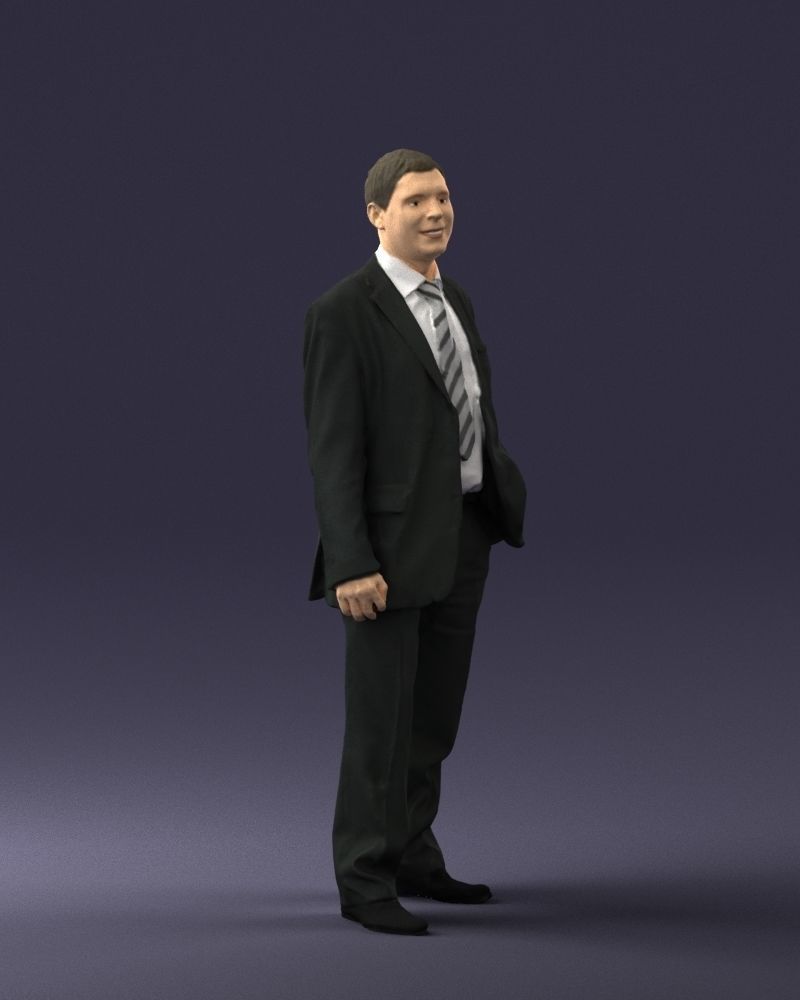 Cheerful man dark suit 0662 3D model_33