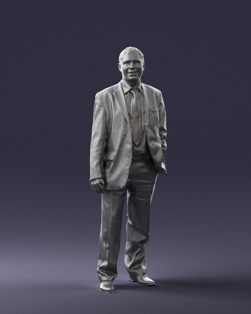Cheerful man dark suit 0662 3D model_37