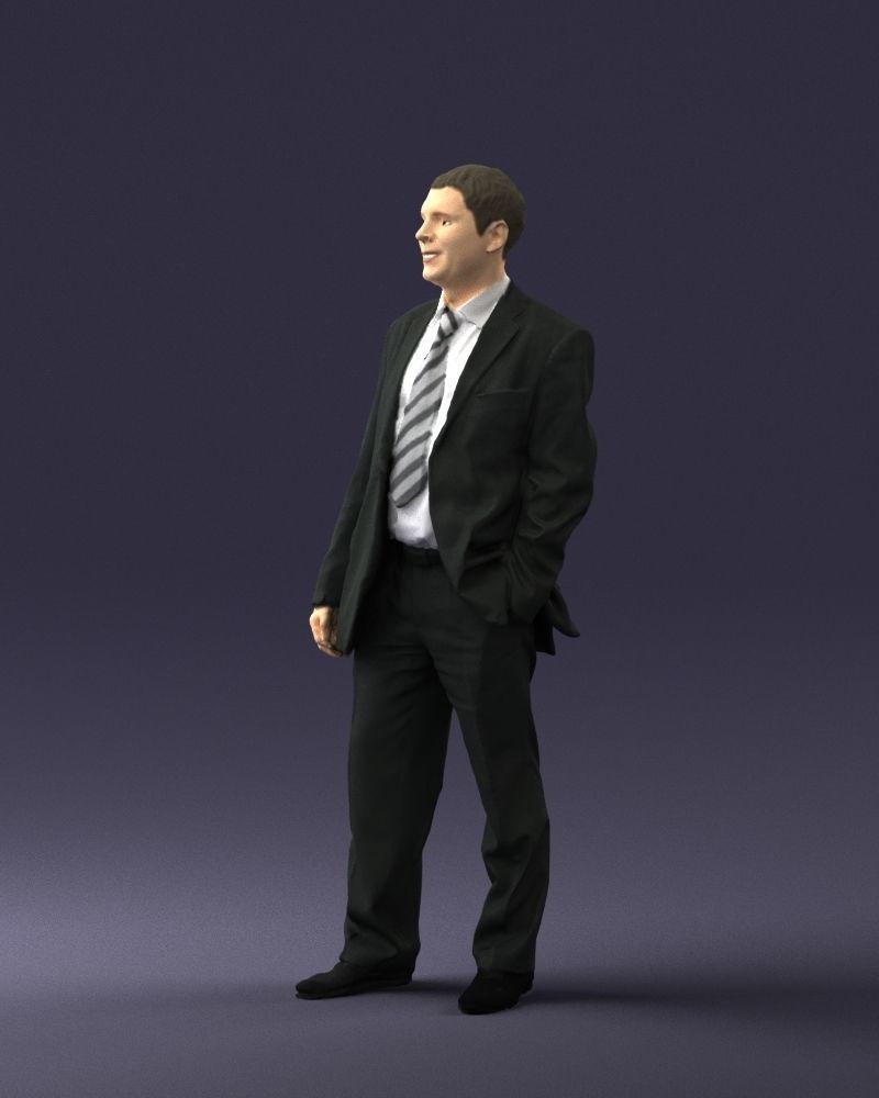 Cheerful man dark suit 0662 3D model_6