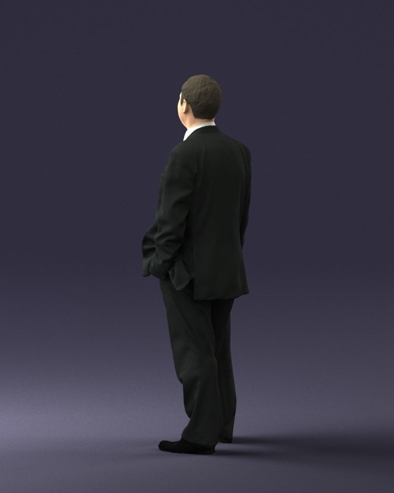 Cheerful man dark suit 0662 3D model_15