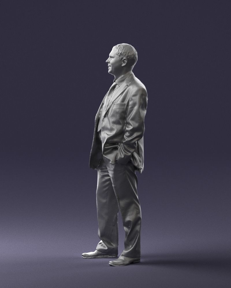 Cheerful man dark suit 0662 3D model_10