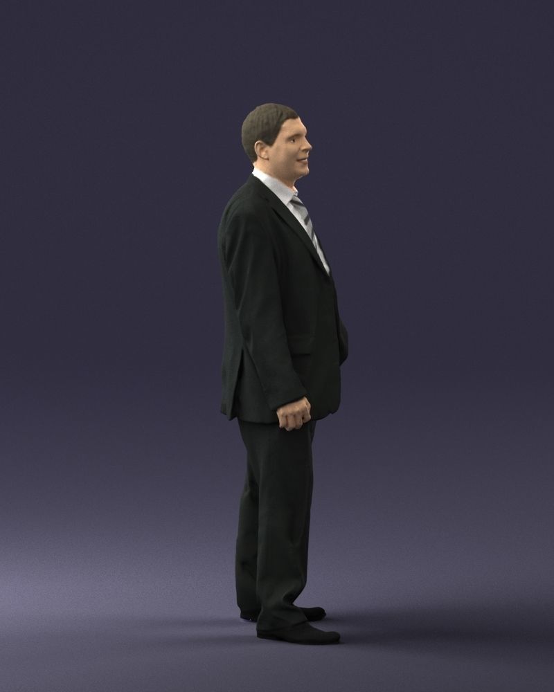 Cheerful man dark suit 0662 3D model_30