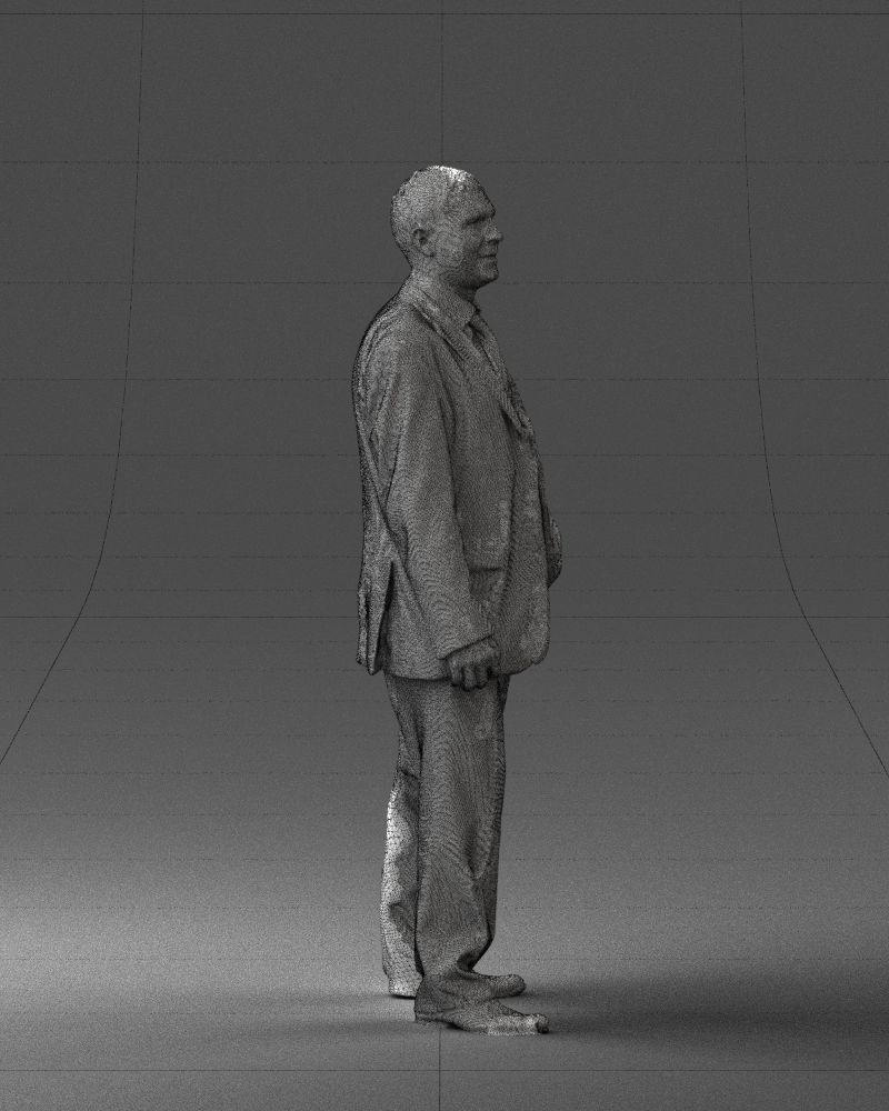 Cheerful man dark suit 0662 3D model_32