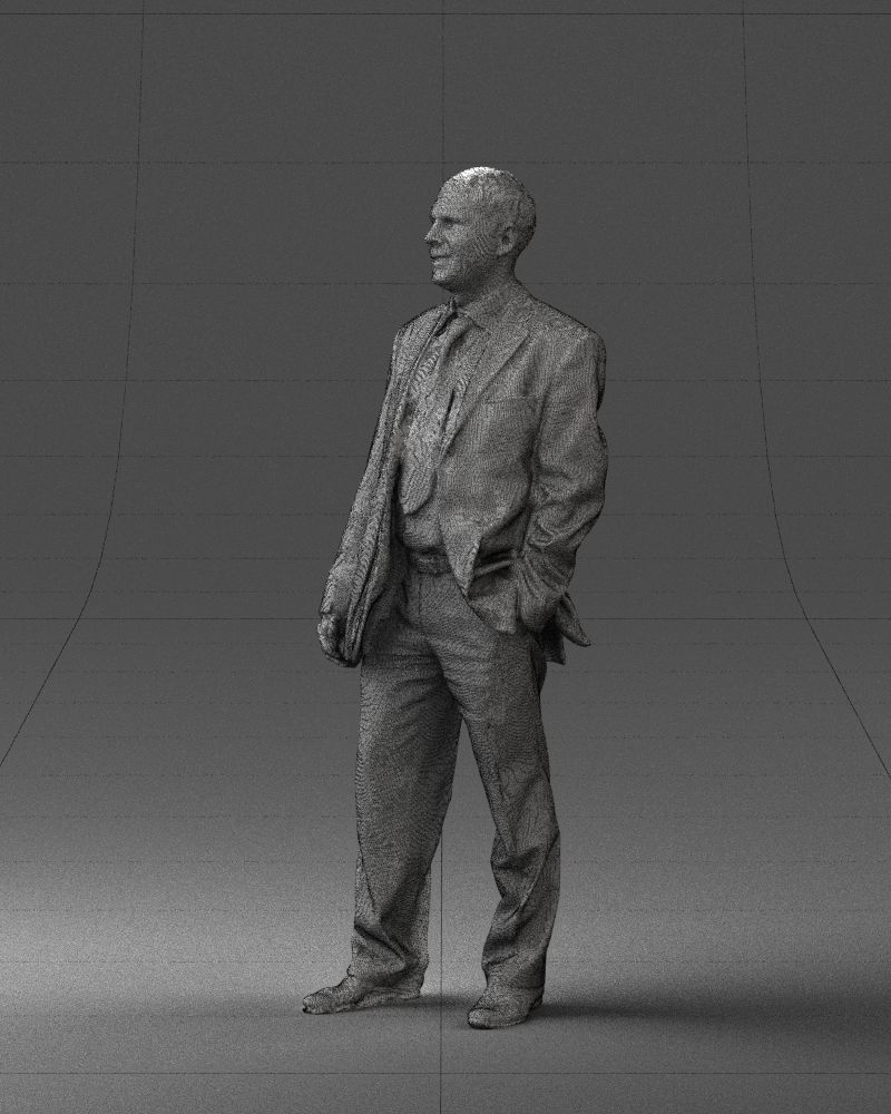 Cheerful man dark suit 0662 3D model_8