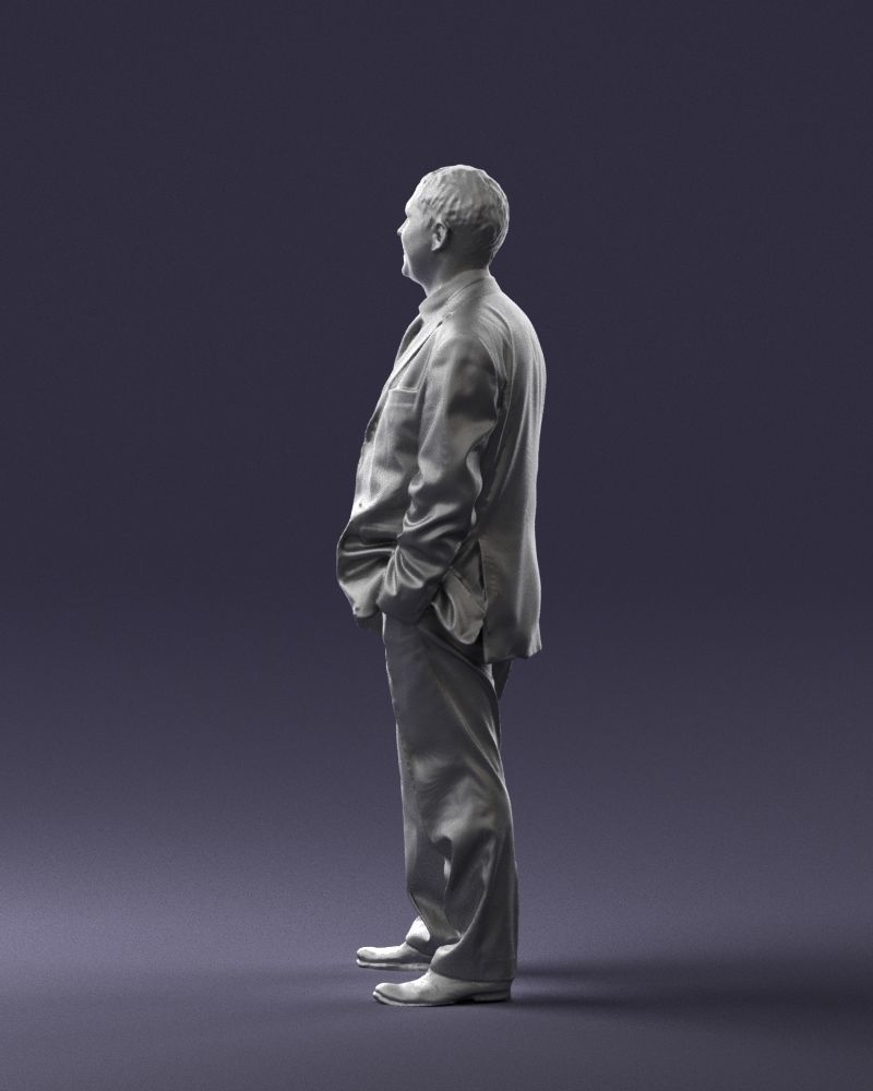 Cheerful man dark suit 0662 3D model_13