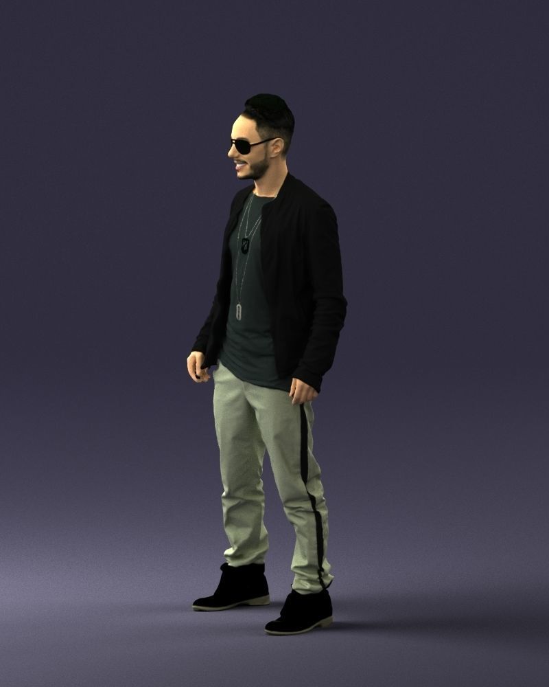 Cheerful man in glasses and jacket 0362 3D Print Ready 3D print model_27