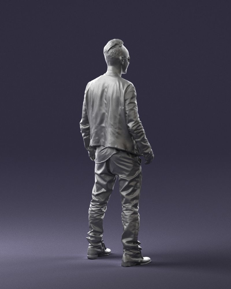 Cheerful man in glasses and jacket 0362 3D Print Ready 3D print model_16