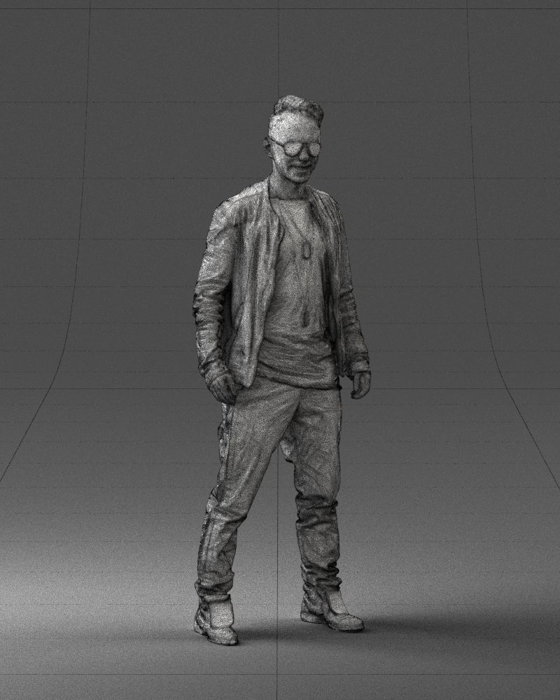 Cheerful man in glasses and jacket 0362 3D Print Ready 3D print model_8