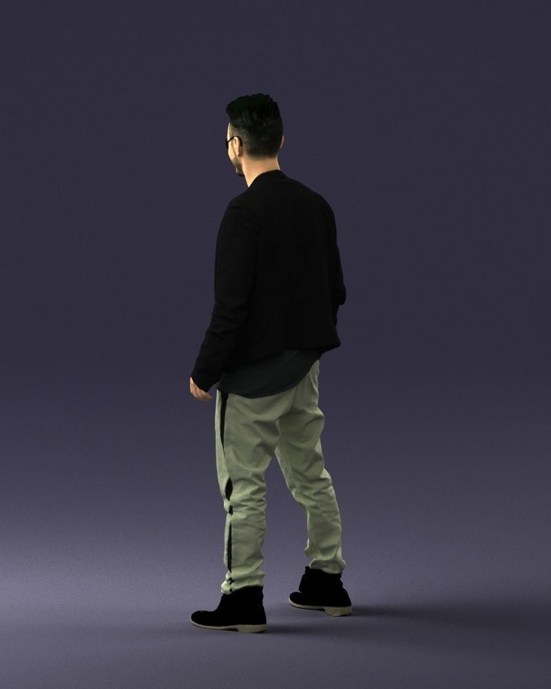 Cheerful man in glasses and jacket 0362 3D Print Ready 3D print model_21