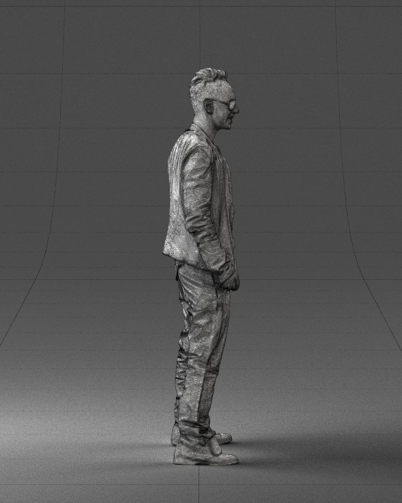 Cheerful man in glasses and jacket 0362 3D Print Ready 3D print model_14