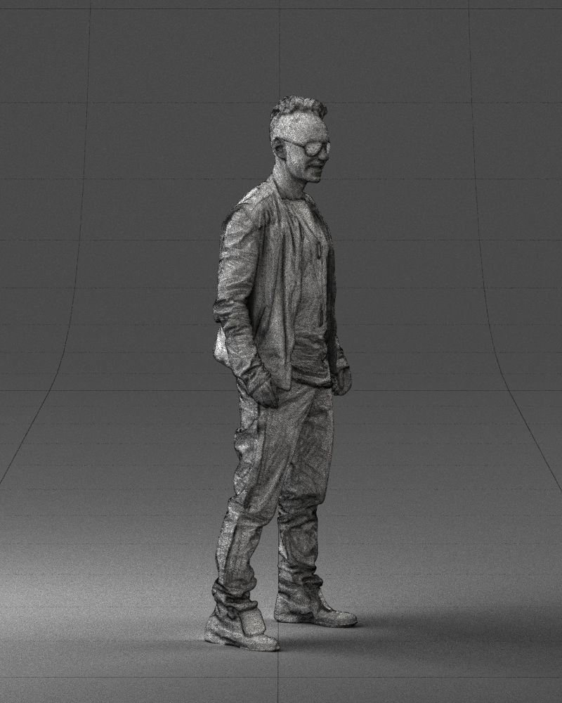 Cheerful man in glasses and jacket 0362 3D Print Ready 3D print model_11