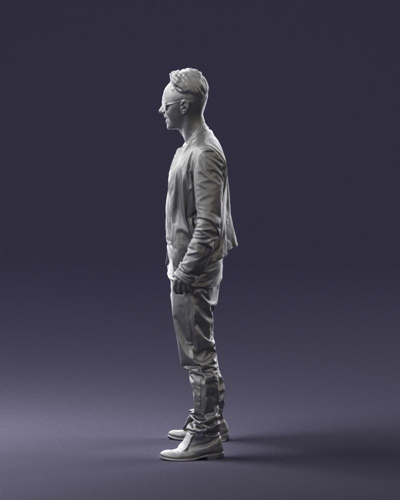 Cheerful man in glasses and jacket 0362 3D Print Ready 3D print model_25