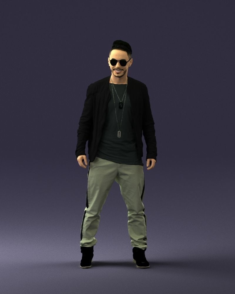 Cheerful man in glasses and jacket 0362 3D Print Ready 3D print model_36