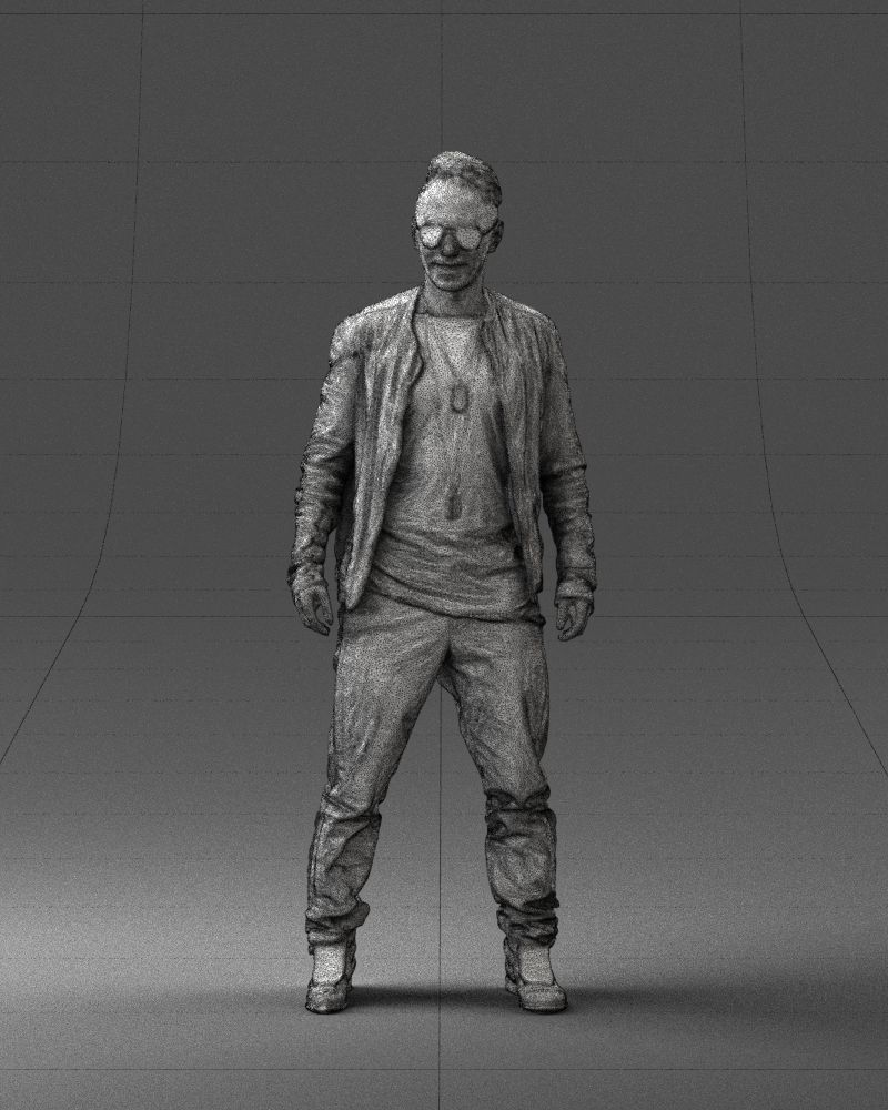 Cheerful man in glasses and jacket 0362 3D Print Ready 3D print model_2