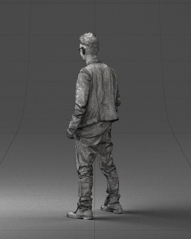 Cheerful man in glasses and jacket 0362 3D Print Ready 3D print model_23