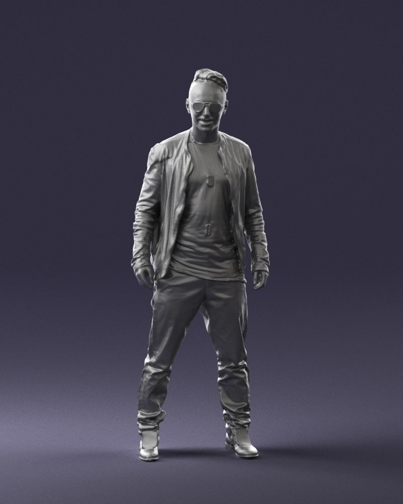 Cheerful man in glasses and jacket 0362 3D Print Ready 3D print model_4