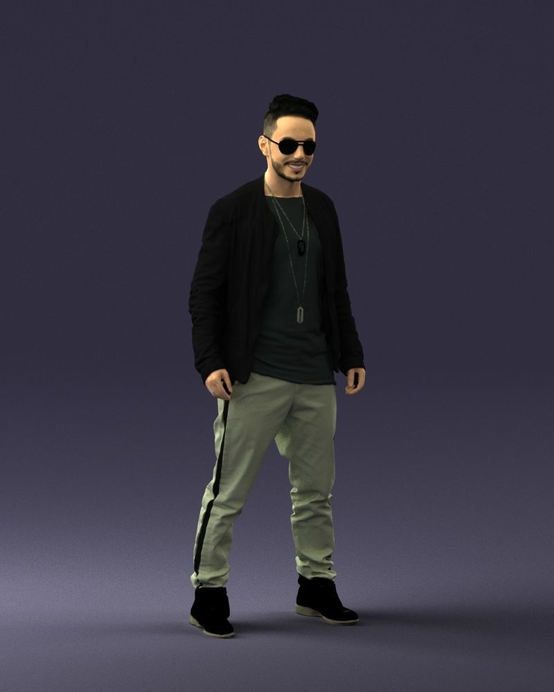 Cheerful man in glasses and jacket 0362 3D Print Ready 3D print model_6