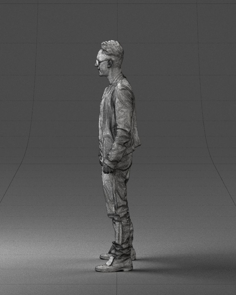 Cheerful man in glasses and jacket 0362 3D Print Ready 3D print model_26