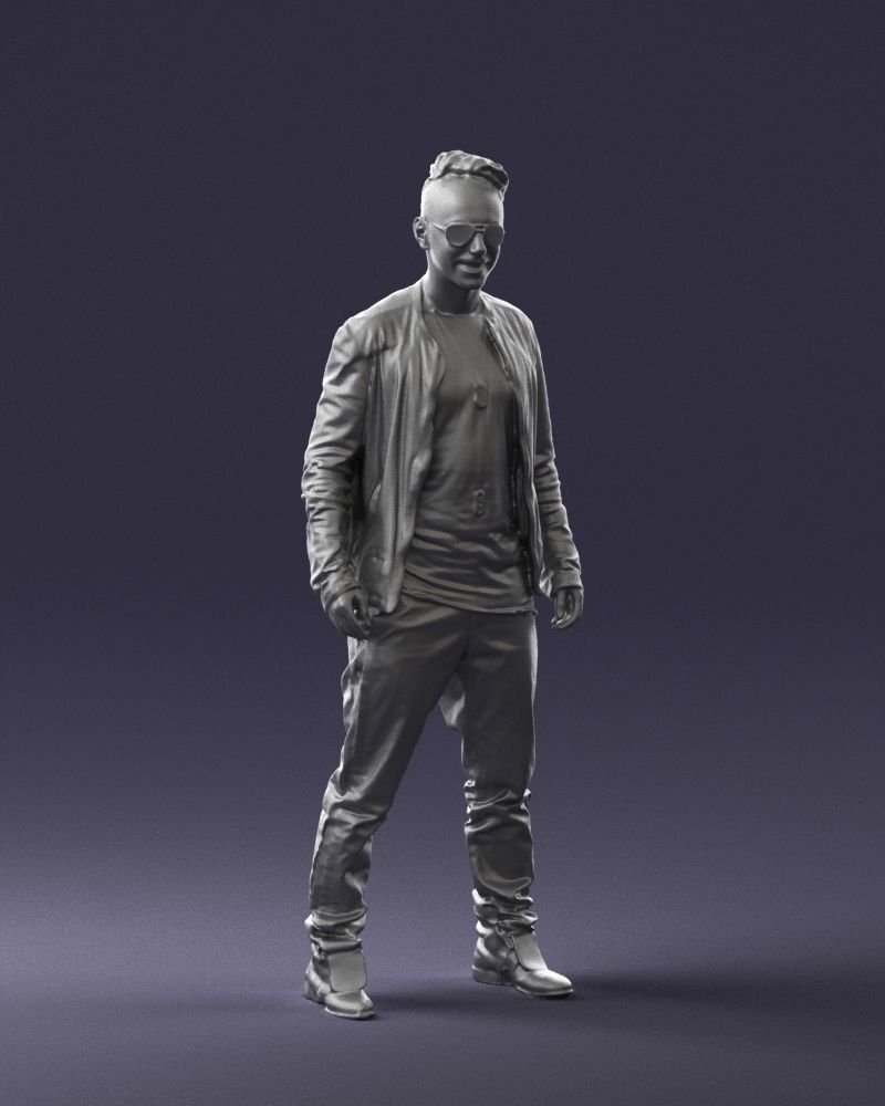 Cheerful man in glasses and jacket 0362 3D Print Ready 3D print model_7
