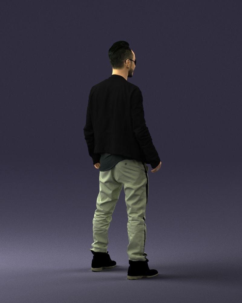 Cheerful man in glasses and jacket 0362 3D Print Ready 3D print model_15