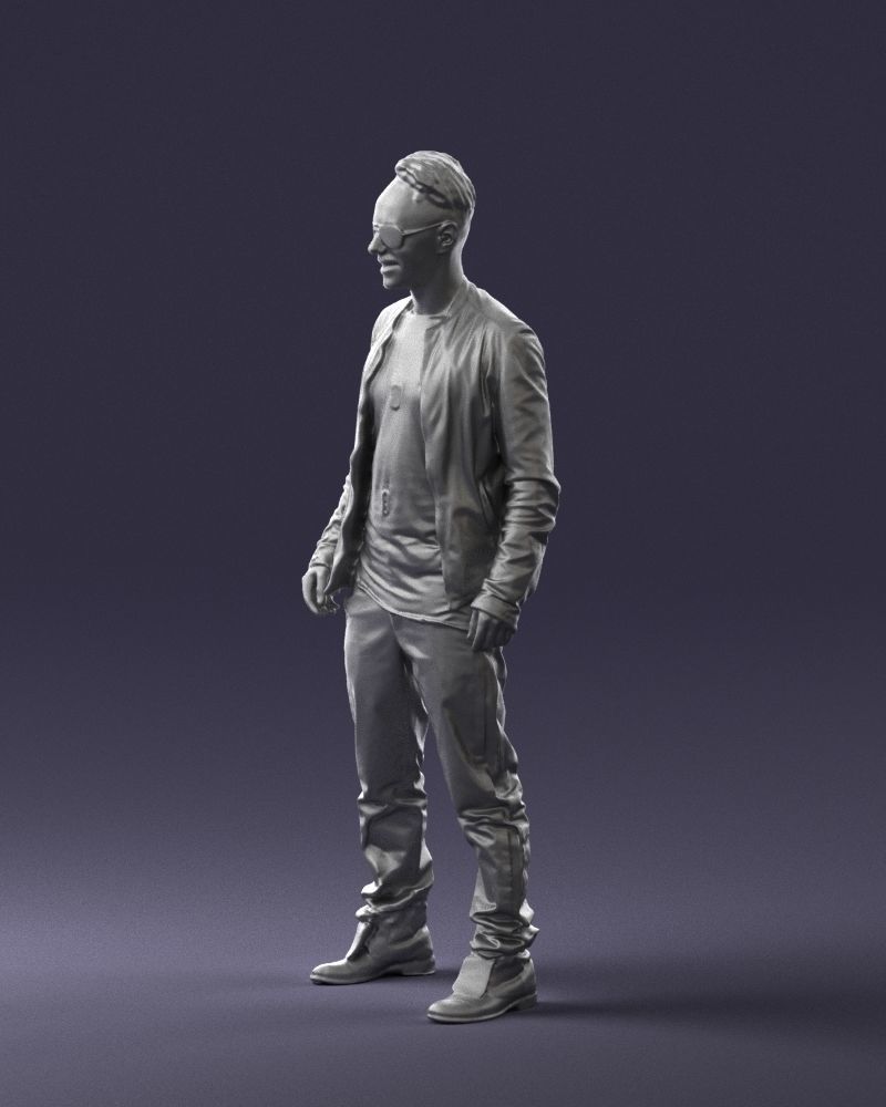 Cheerful man in glasses and jacket 0362 3D Print Ready 3D print model_28