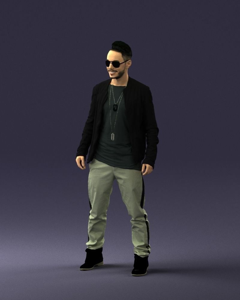 Cheerful man in glasses and jacket 0362 3D Print Ready 3D print model_30