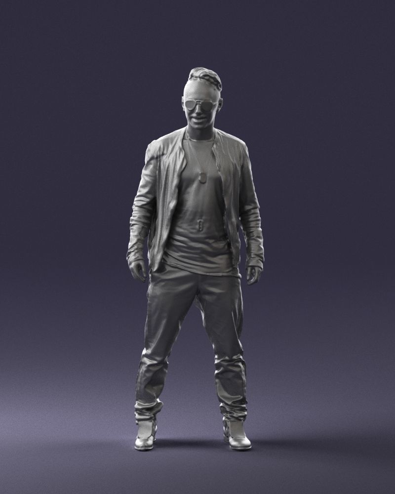 Cheerful man in glasses and jacket 0362 3D Print Ready 3D print model_37
