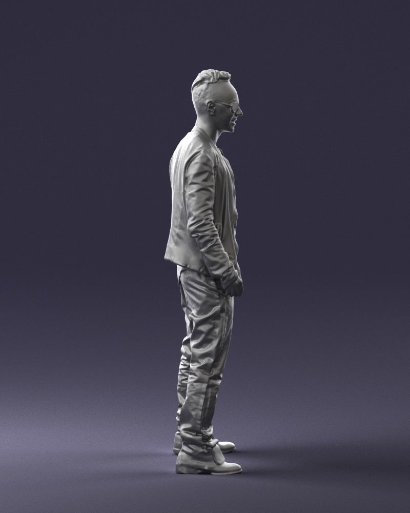 Cheerful man in glasses and jacket 0362 3D Print Ready 3D print model_13