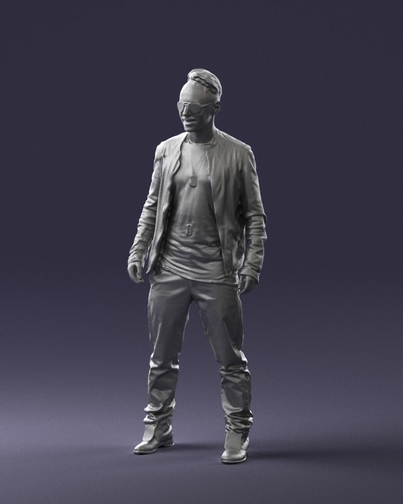 Cheerful man in glasses and jacket 0362 3D Print Ready 3D print model_31