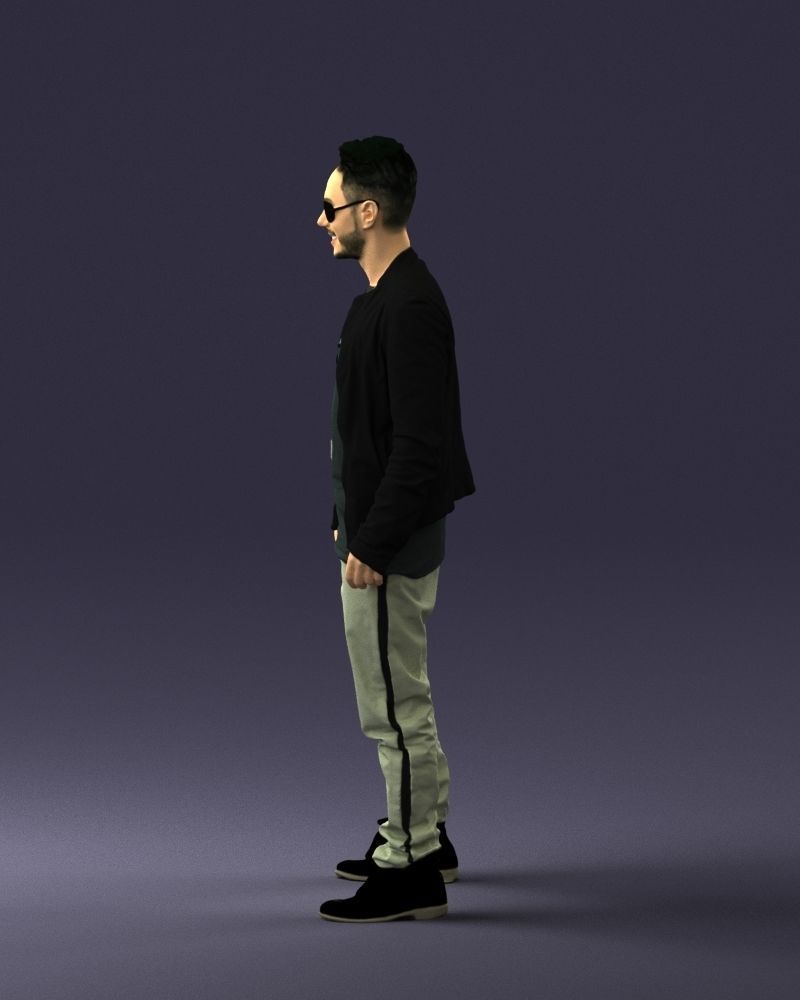 Cheerful man in glasses and jacket 0362 3D Print Ready 3D print model_24