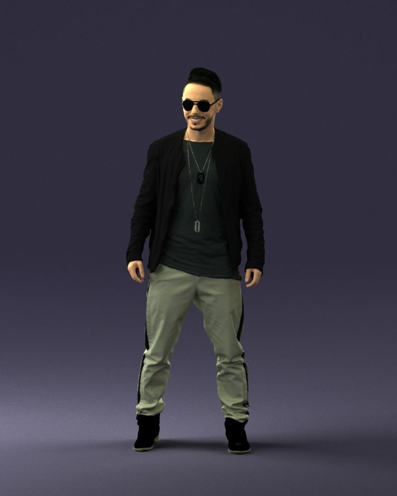 Cheerful man in glasses and jacket 0362 3D Print Ready 3D print model_33