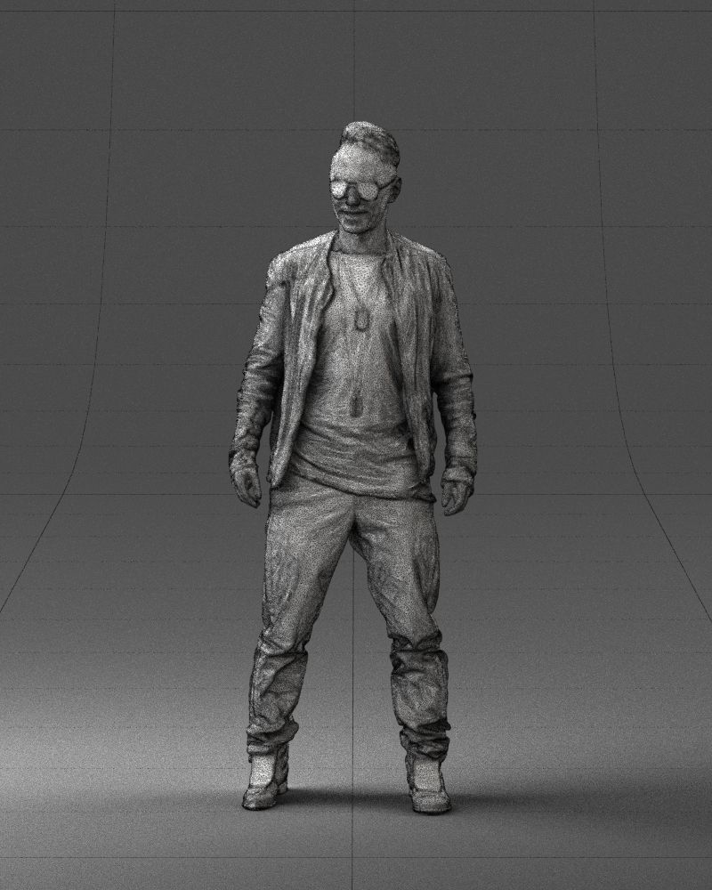 Cheerful man in glasses and jacket 0362 3D Print Ready 3D print model_35