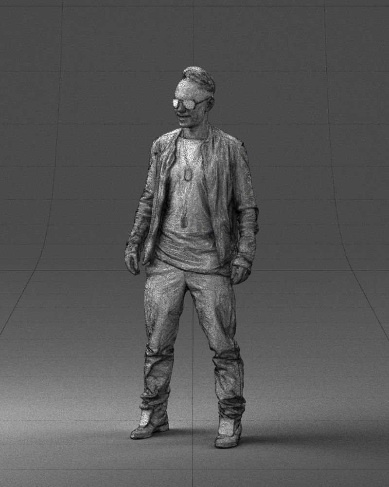 Cheerful man in glasses and jacket 0362 3D Print Ready 3D print model_32