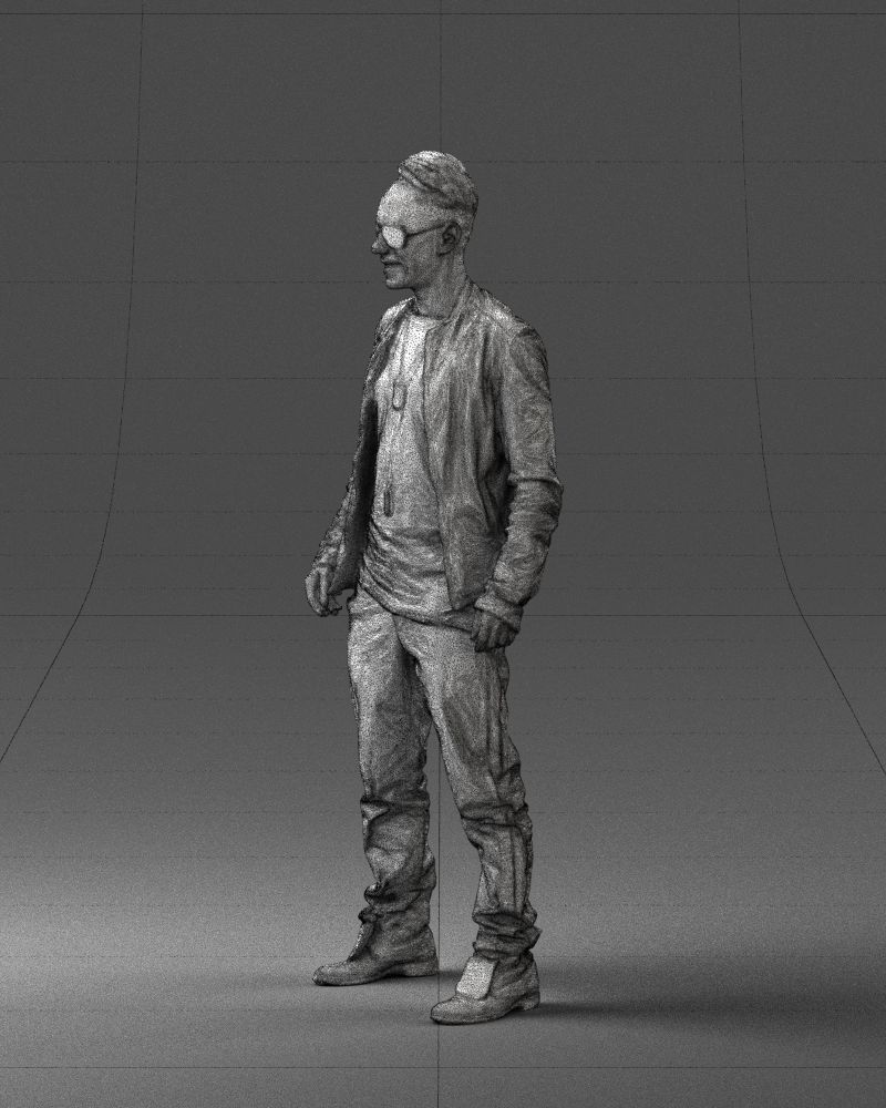 Cheerful man in glasses and jacket 0362 3D Print Ready 3D print model_29
