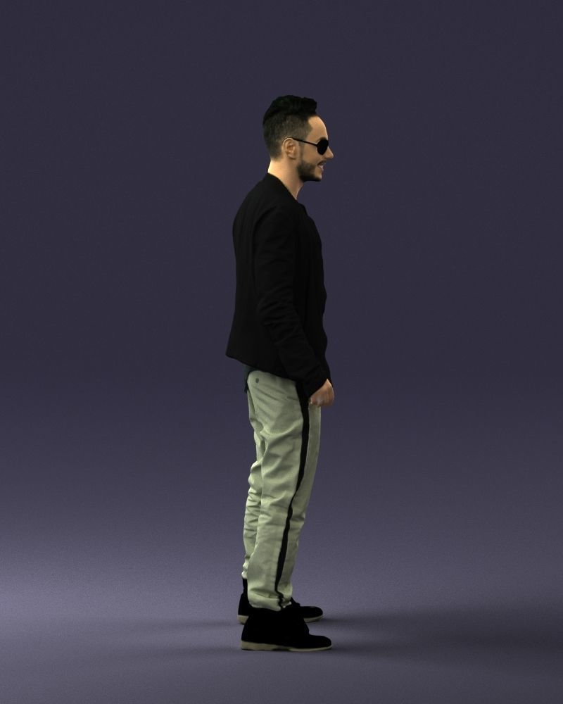 Cheerful man in glasses and jacket 0362 3D Print Ready 3D print model_12