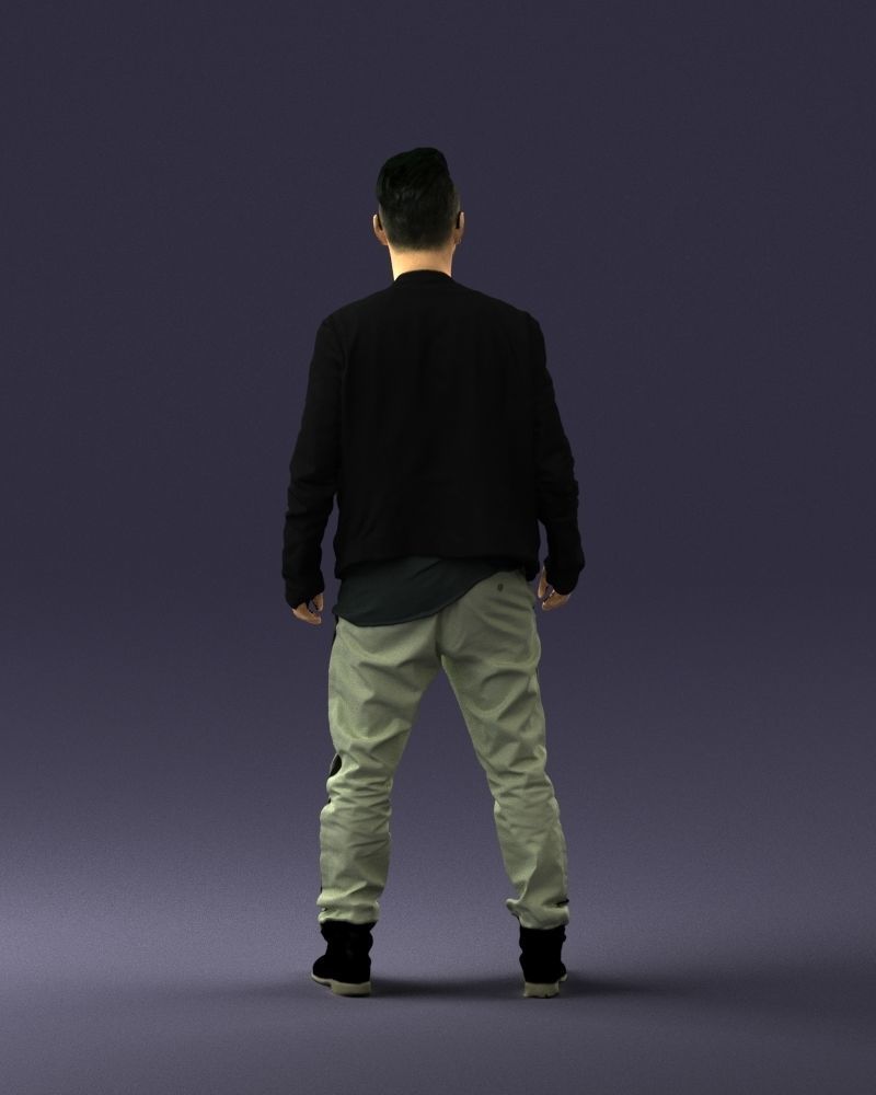 Cheerful man in glasses and jacket 0362 3D Print Ready 3D print model_18