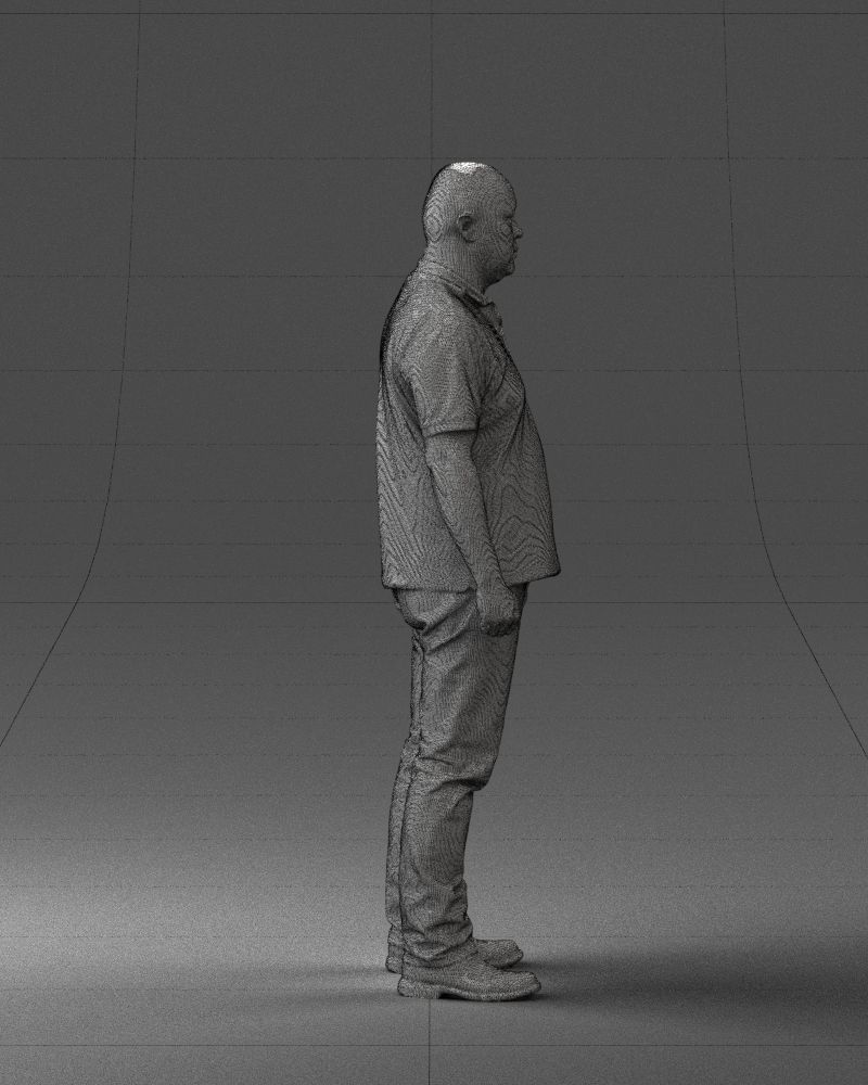 Chinese man brown shirt 0520 3D model_29