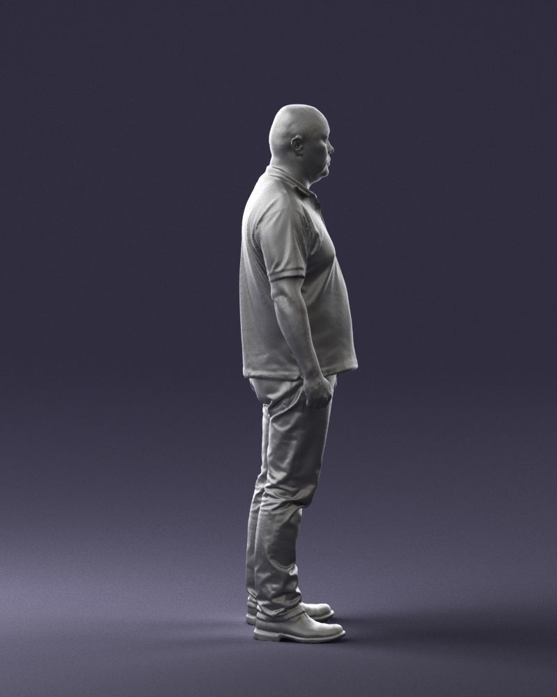 Chinese man brown shirt 0520 3D model_28