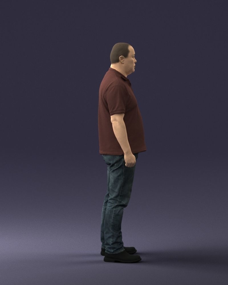 Chinese man brown shirt 0520 3D model_27