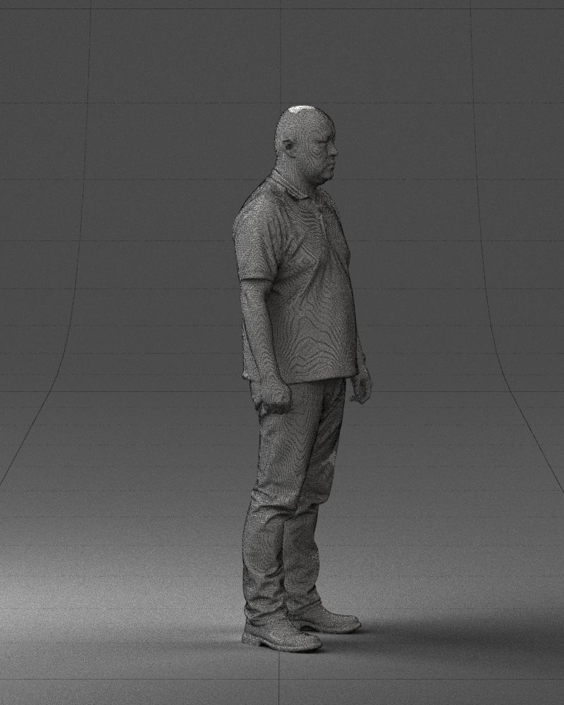 Chinese man brown shirt 0520 3D model_32