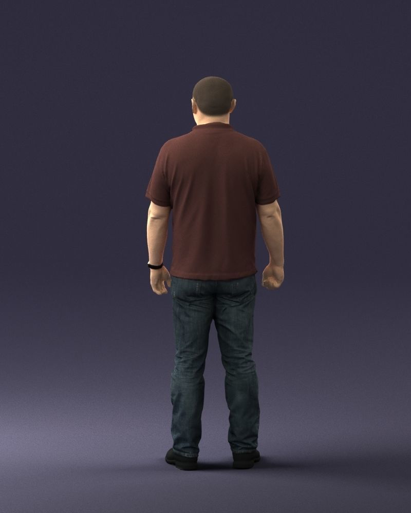 Chinese man brown shirt 0520 3D model_18