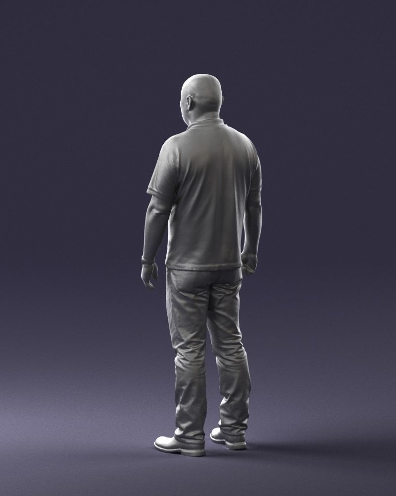 Chinese man brown shirt 0520 3D model_16