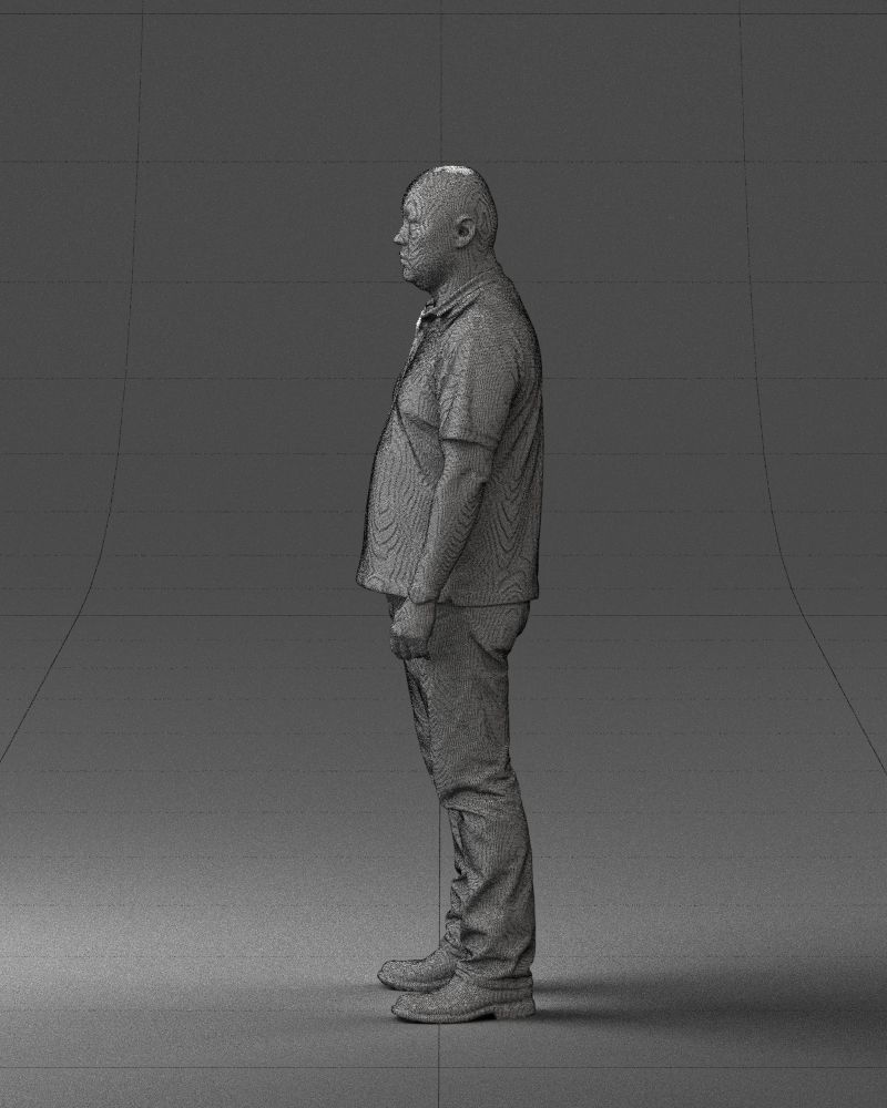 Chinese man brown shirt 0520 3D model_11