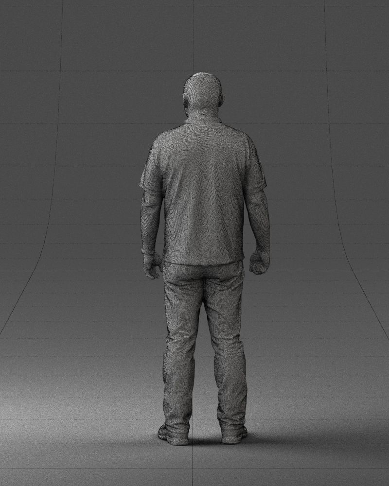 Chinese man brown shirt 0520 3D Print Ready 3D print model_20