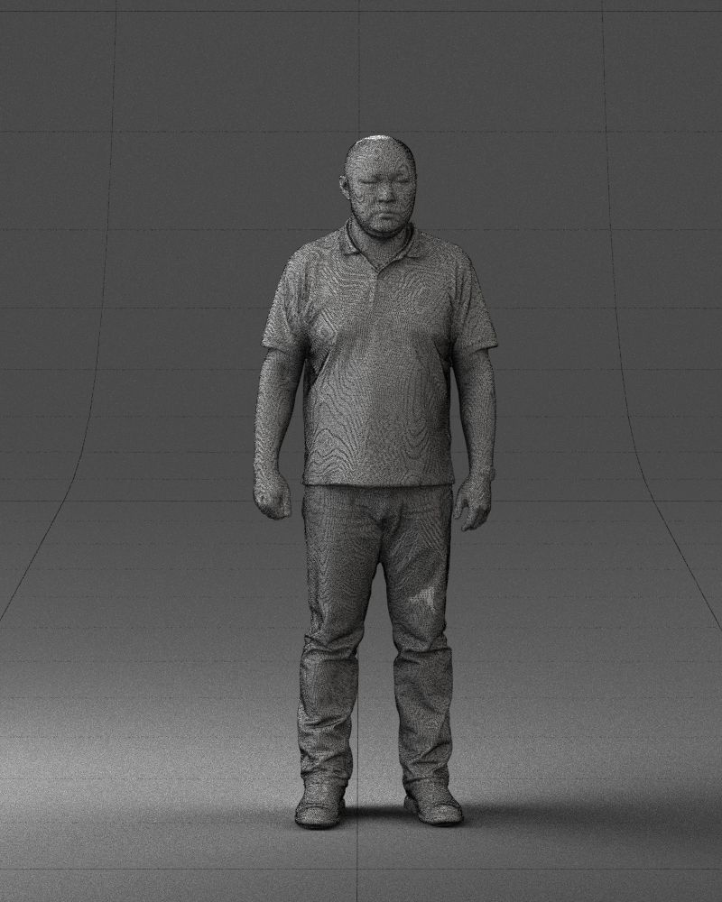 Chinese man brown shirt 0520 3D Print Ready 3D print model_38