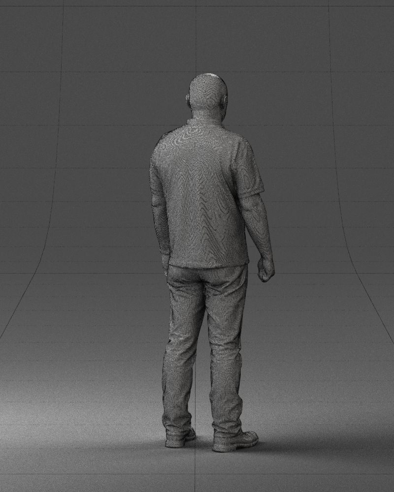 Chinese man brown shirt 0520 3D Print Ready 3D print model_23