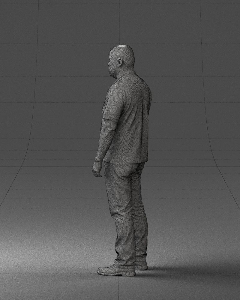 Chinese man brown shirt 0520 3D Print Ready 3D print model_14